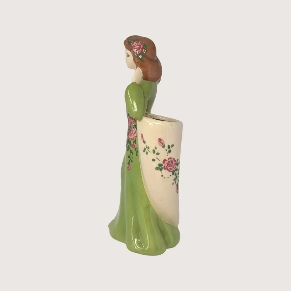 Vintage Ceramic Figural Lady Vase Planter